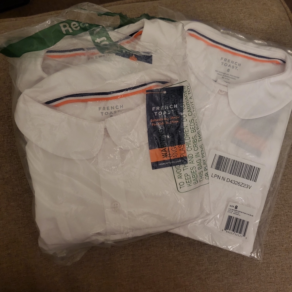 French Toast White Polo Shirt School Uniforms.
